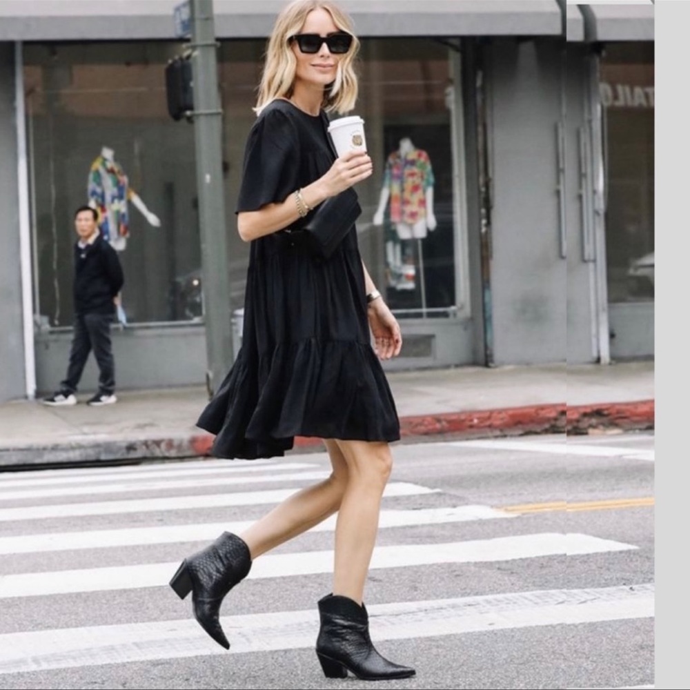 ANINE BING Easton Crocodile Textured Leather Boot With A Western Vibe (LAST ONE) - Picture 8 of 16